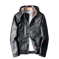 Men's PU Leather Cotton Coat Youth