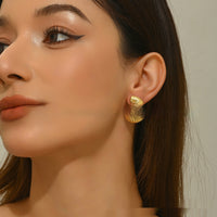 Beach Style Conch Shell Pearl Stud Earrings