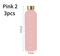 Large Capacity 1L Time Water Cup Fitness Water Bottle Gradient Color Matte