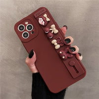 Wristband Burgundy Strawberry Silicone Phone Case