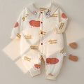 Quilted Baby Jumpsuit Long Sleeve Romper Going Out Clothes For Babies