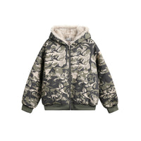Cotton-padded Jacket Male And Female Personality Hooded Simple Fur Collar Coat