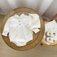 Baby Sunken Stripe Classic Style Romper Western Style Full Moon