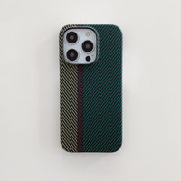 Runway Striped Hard Shell Tide Half Pack Carbon Fiber Phone Shell