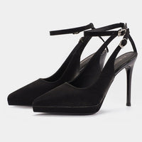 Waterproof Platform Suede Pointed Stiletto Heel High Heels