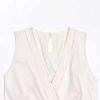 Womens Sophisticated White Sleeveless High-waisted Stylish Jumpsuit
