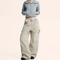 Womens Versatile Retro American-style Workwear Denim Jeans