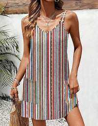 Loose-fitting Printed Slip Dress For Women