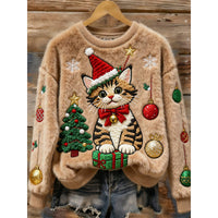 Cross-border Women's Clothing Amazon Independent Station Autumn And Winter Christmas Cute Hooded Sweatshirt Flannel Women's Long-sleeved Shirt