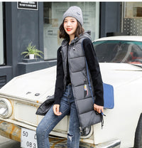 Thick Korean Mid-length Loose Waistcoat Jacket Over The Knee