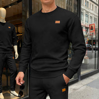 Simple Relaxed-fit Crew-neck Sweatshirt With A Textured Weave For Everyday Wear