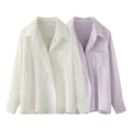 Autumn New Elegant Striped Patch Pocket Shirt Top For Women