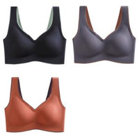 No Steel Ring Breasted Thin Section Gathered Side Breasts Sports Sleep Vest Bra Women