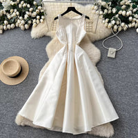 Elegant Sleeveless Diamond-Embellished Glossy A-Line Dress For Women
