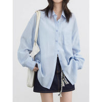 Women's Loose-Fitting Green Sun-Protective Shirt With Hollow-Out Back