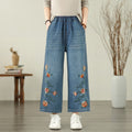 Embroidered Butterfly Loose Denim Jeans Women's