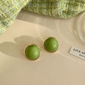 Retro Avocado-green Stud Earrings That Look Elegant And Brighten The Complexion
