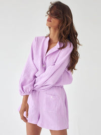Women's Fashion Solid Color Casual Long Sleeves High Waist Jumpsuit