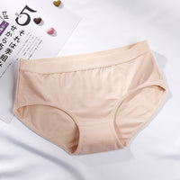 Cotton Mid-waist Girls Cotton Underwear Simple Solid Color