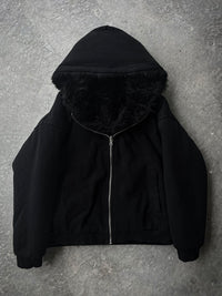 Double-sided Wear Short Wide BOXY Mountain Carved Cotton Jacket Jacket