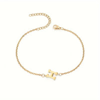 Minimalist Stainless Steel Bracelet With Real Gold Lettering Inside The Cuff