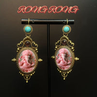 Mid-ancient Retro Heavy Industry Elephant Printed Ear Studs