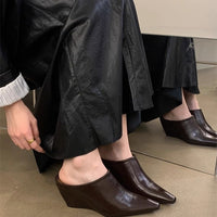 Wind Wedge Closed Toe Half Slippers For Women