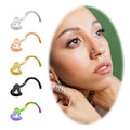 New European And American Love Nose Stud Stainless Steel S-shaped Corner Nose Ring