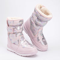 Waterproof And Slip-resistant Winter Mid-top Fleece-lined Thick Children's Winter Shoes
