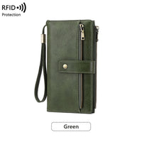 Anti-magnetic Womens Multi-Card Trifold Long Fashion Wallet
