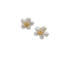 Irregular-shaped Freshwater Baroque Pearl Petal Earrings
