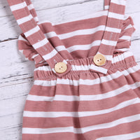 Pure cotton stripe jumpsuit