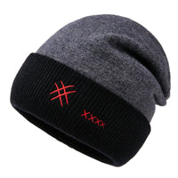 Trendy Men's Autumn And Winter Spotless Dome Fashion Embroidered Letters Warm Knitted Hat