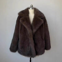 New Thickened Autumn And Winter Fluffy Dyed Tip Fox Fur Loose Overcoat