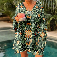 Printed Comfort And Casual V-neck Long Sleeve Sweaters Women's Clothing