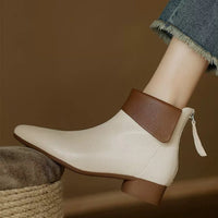 Women's Versatile Single-layer Cotton-lined French-style Martin Boots