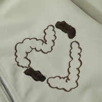 Love Embroidered Colorblock Hood Jacket