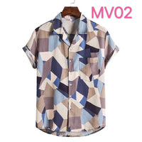 Cotton And Linen Ethnic Style Suit Collar Short Sleeve Shirt