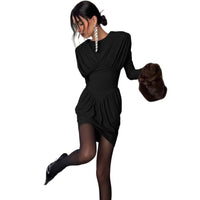 Fashionable Chic Figure-hugging Sheath Skirt Short Skirt With Ruffled Sleeves