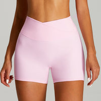 Nude Feel Cross High Waist Yoga Shorts Women's Tight Sports And Fitness Shorts