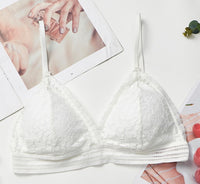 French underwear women's thin steel bra without steel ring flat chest