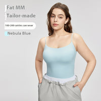 Nude Feel Plus Size Yoga Vest With Chest Pad Fitness