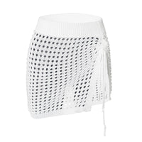 New Solid Color Mesh Pleated Rope Wool Skirt