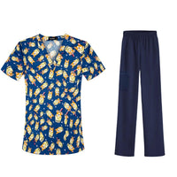 Bestselling Cartoon-print Nurse Uniform Womens Top And Pants