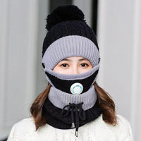 New Women's Fleece Thickened Warm Knitted Wool Hat