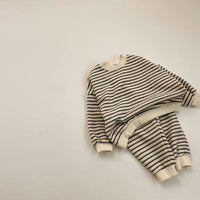 Baby Striped Long Sleeve Sweater Big PP Trousers Sportswear 2piece Suit