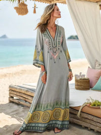 Fashionable And Elegant V-Neck Loose Womens Dress
