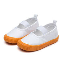 Children's Canvas Indoor Slip-on Elastic White Shoes
