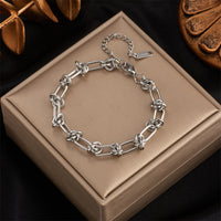 Hip-Hop Punk Thorn-Style Titanium Steel Bracelet And Necklace Set