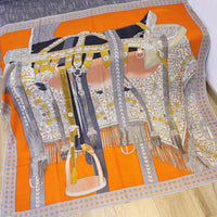 Vintage printed silk cashmere scarf shawl